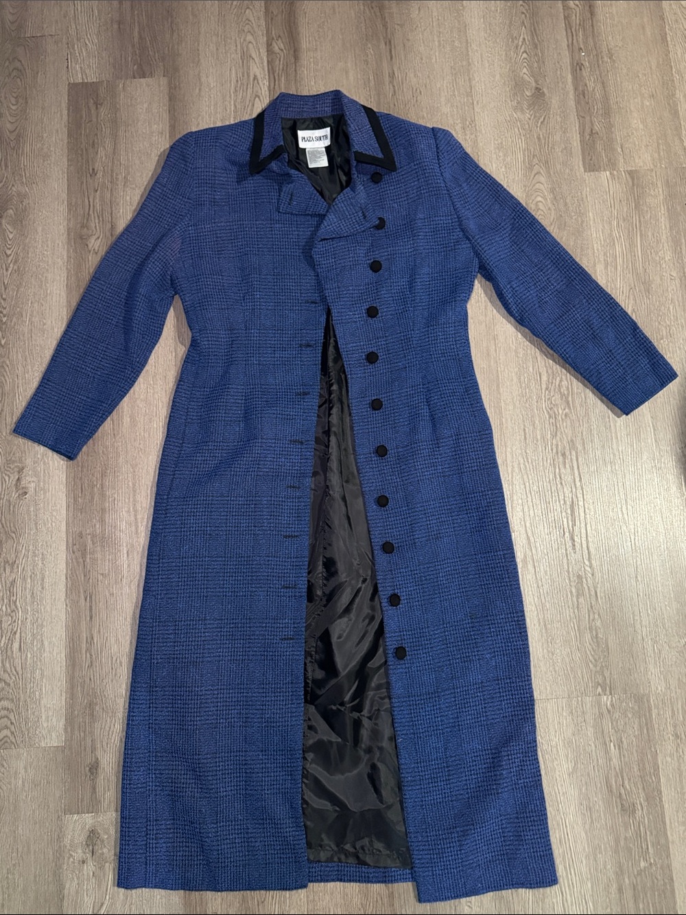 Paula Stuart Blue Textured Long Coat